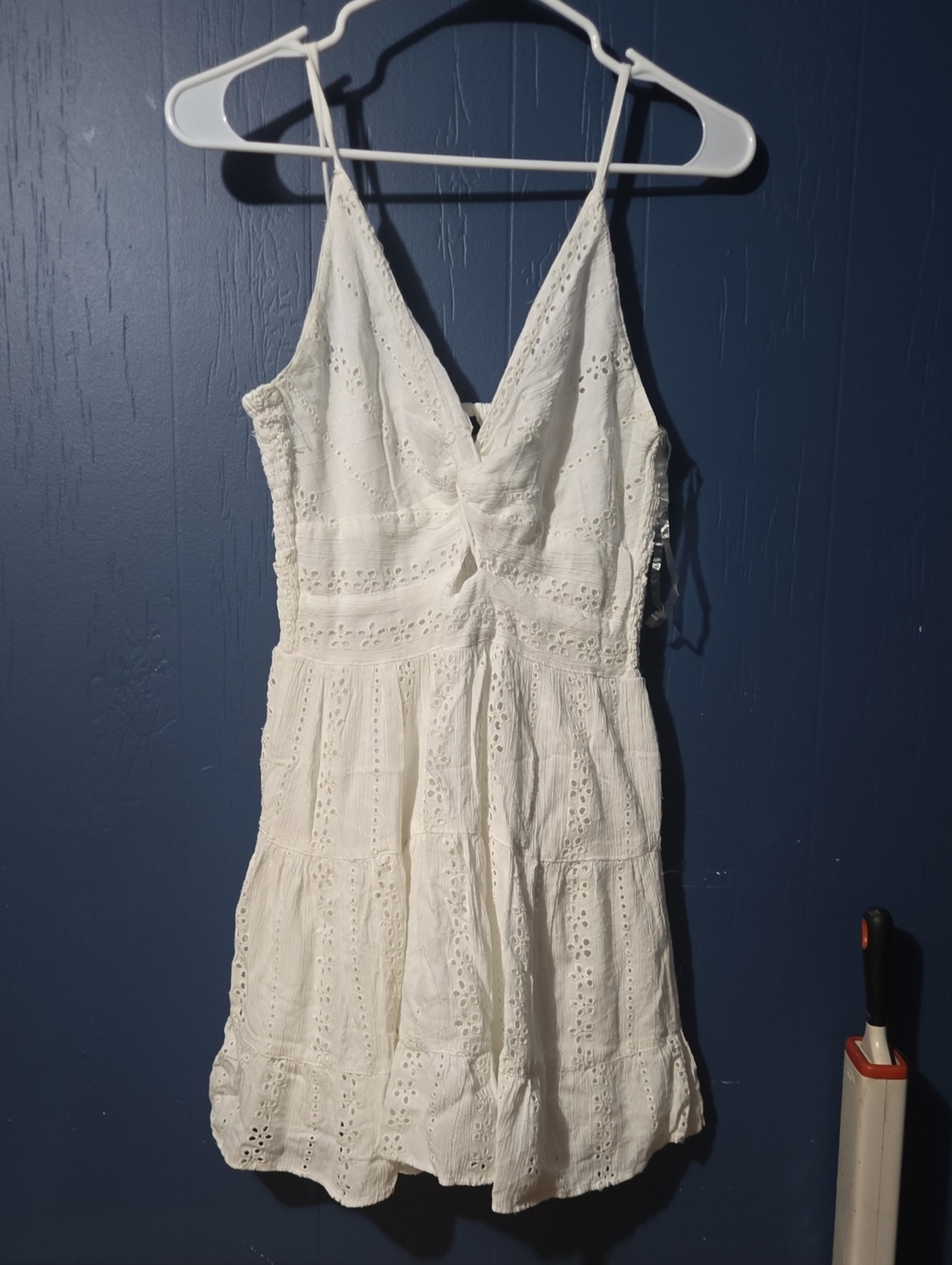 Angie White Eyelet Mini Dress